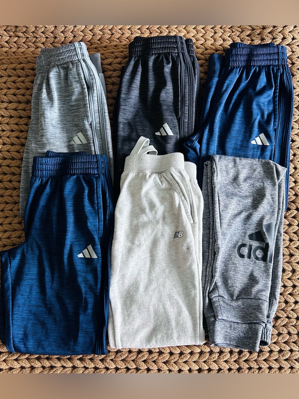 Lot of 6 Pairs of Boy’s Adidas and New Balance Athletic Sweatpants